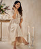 Embroidered Beige Elegant Dress